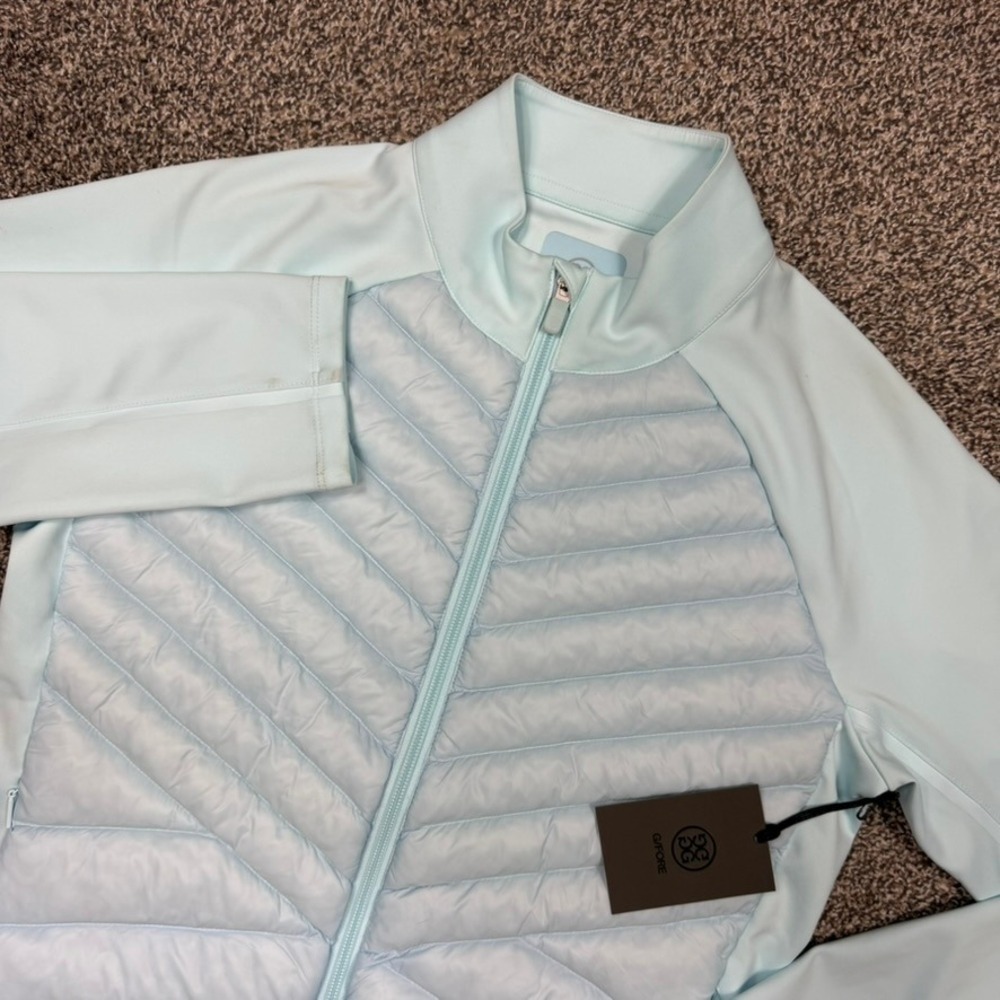 NEW G/FORE Hybrid Quilted Golf Jacket Womens Medium Light Blue Outdoors Active
